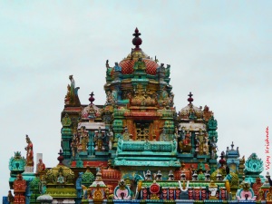 Close-up of Ashtalakshmi Temple Gopuram
